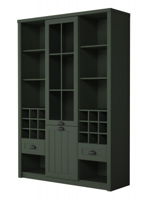 Wohnwand Schrank Möbel Regale Wohnzimmer Vitrine Glasschrank Regal Bücherschrank