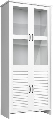 Holz Glas Schrank Vitrinen Schränke Weiß Landhaus Hochschrank Vitrine Schrank