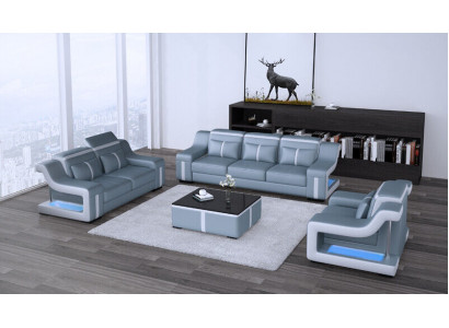 Sofagarnitur Couch Polster Sofa Set 3+2 Leder Couchen Sofas Komplett