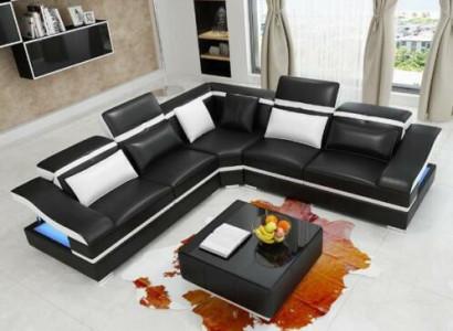 Luxus Design Ecke Ecksofa L-form Modern Sofas Ledersofa Couch Wohnlandschaft Sofa Sitz
