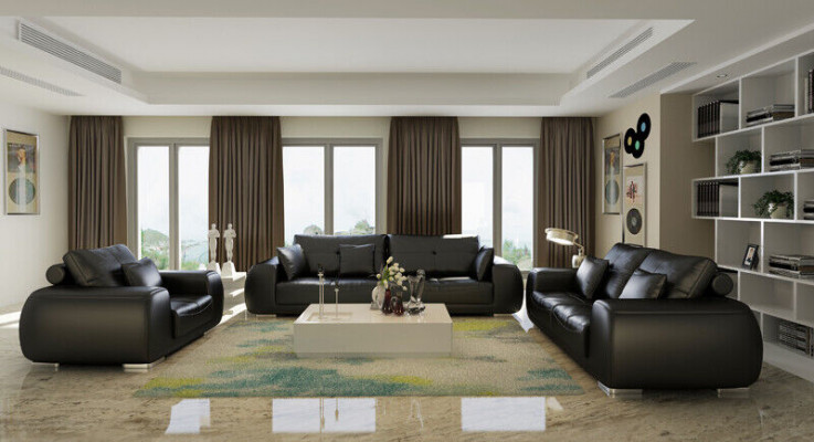Ledersofa Couch Wohnlandschaft Garnitur Modern Sofa Garnituren neu