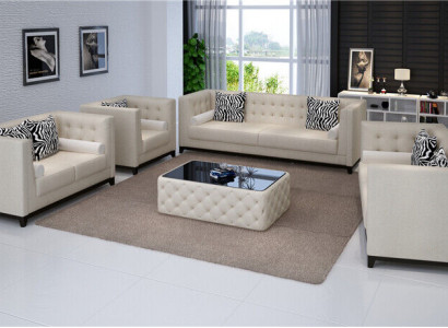 Sofagarnitur Garnituren Set Design Sofas Polster Couchen Leder 3 2 Sitzer
