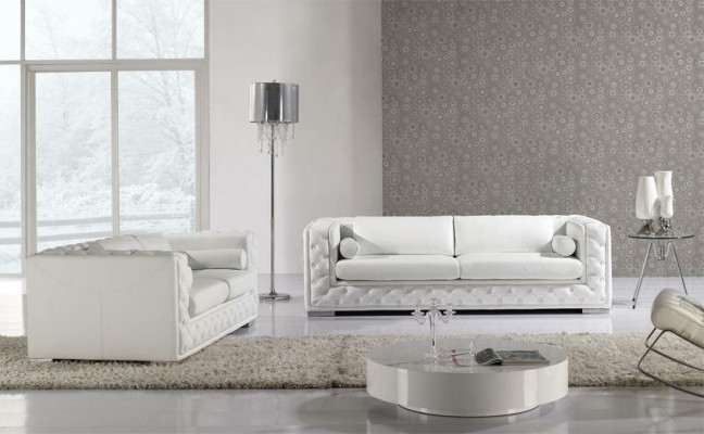 Ledersofa Couch Wohnlandschaft 3+2 Sitzer Garnitur Design Deko Modern Sofa