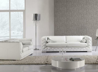 Ledersofa Couch Wohnlandschaft 3+2 Sitzer Garnitur Design Deko Modern Sofa