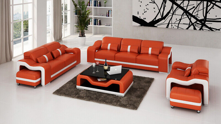 Moderne Sofagarnitur 3+2 Sitzer Sofa Couch Polster Garnitur Couchen Leder