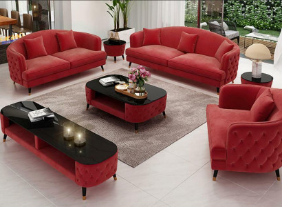 Sofagarnitur Set 3+2+1 Sitzer Couchtisch Sideboard Garnitur Design Moderne 7tlg