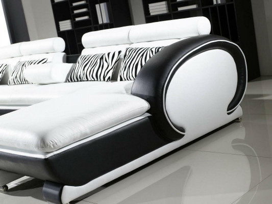 Ledersofa Ecksofa +2x Hocker Garnitur Polster U Form Couch Design