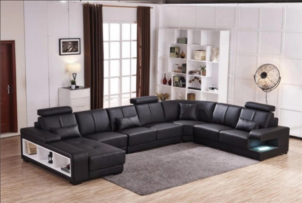XXL BIG Wohnlandschaft U Form Ecksofa Sofa Couch Polster Deko Garnitur