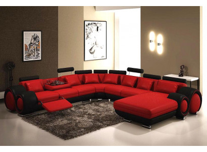 Ledersofa Couch Polster Sitz Garnitur Couchen Wohnlandschaft BIG XXL