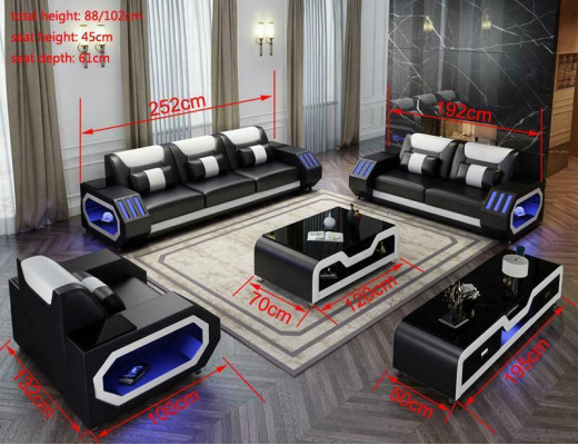Sofagarnitur Set 3+2+1 Sitzer Couchtisch Sideboard Garnitur Design Moderne