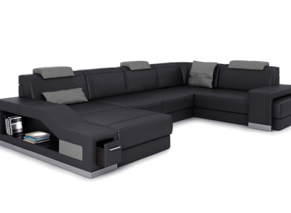 Wohnlandschaft Ecksofa U-form Eckcouch LED Beleuchtet Sofa Couch