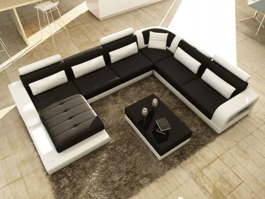 Braunes Ledersofa Ecksofa Sofa Couch Design Sitz Polster Garnitur
