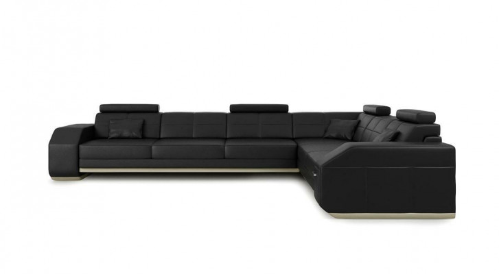 Couch Ecksofa Leder Textil Polster Garnitur Designer Sofa Wohnlandschaft