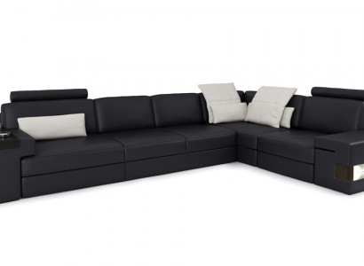 Ledersofa Sofa Modernes Polster Leder Design Ecksofa Couch Textil