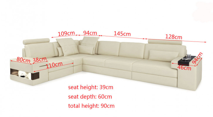 Ledersofa Sofa Modernes Polster Leder Design Ecksofa Couch Textil