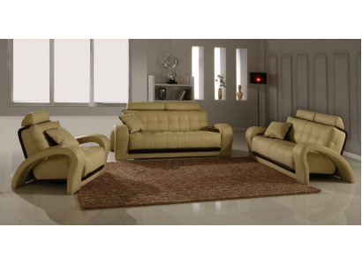 Ledersofa Wohnlandschaft 3+2 Sitzer Garnitur Design Modern Sofa Ledergarnitur