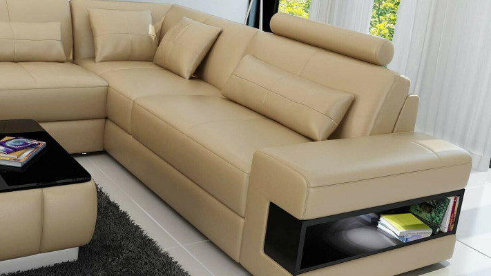 Ecksofa L Form Sofa Couch Polster Ecksofas Wohnlandschaft Ledersofa