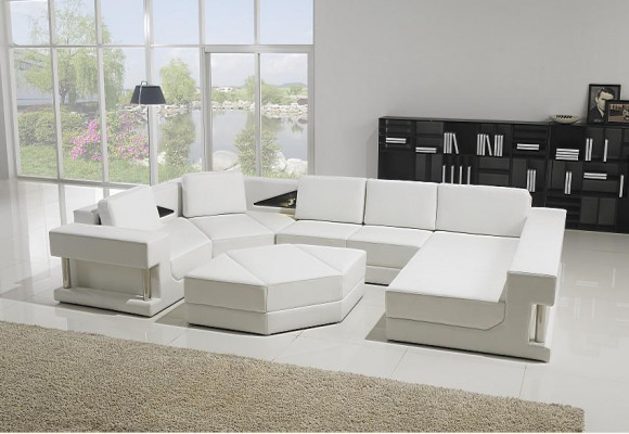 Ledersofa Ecksofa Garnitur Polster U Form Couch Sofa Design