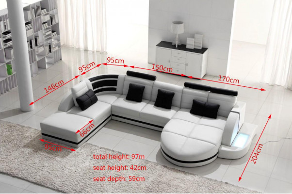 Ecksofa Ledersofa Big XXL U Form Wohnlandschaft Sofa Couch Garnitur Sofas EckeEcksofa 