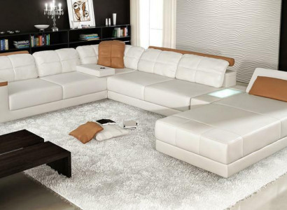 Ledersofa Maßfertigung Ecksofa Couch Polster Sitz Garnitur Wohnlandschaft