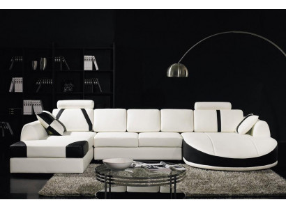 Ecksofa Ledersofa Polster Wohnlandschaft Sofa Couch Eckgarnitur U Form
