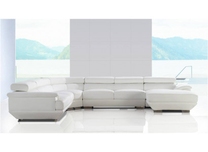 Design Ecksofa Leder Sofa Couch Polster Eck Wohnlandschaft Sitz Garnitur