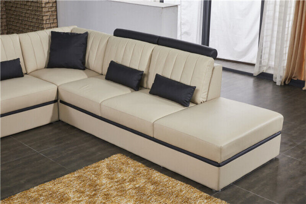Leder Modern Couch Wohnlandschaft Ledersofa Sofagarnitur Sofa U-Form