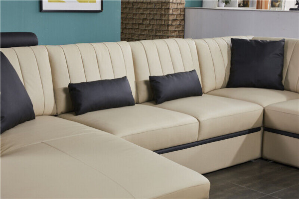 Leder Modern Couch Wohnlandschaft Ledersofa Sofagarnitur Sofa U-Form