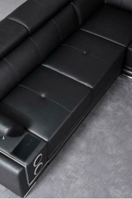 Moderne Ecksofa Wohnlandschaft Couch Eckgarnitur Led Linie Beleuchtet