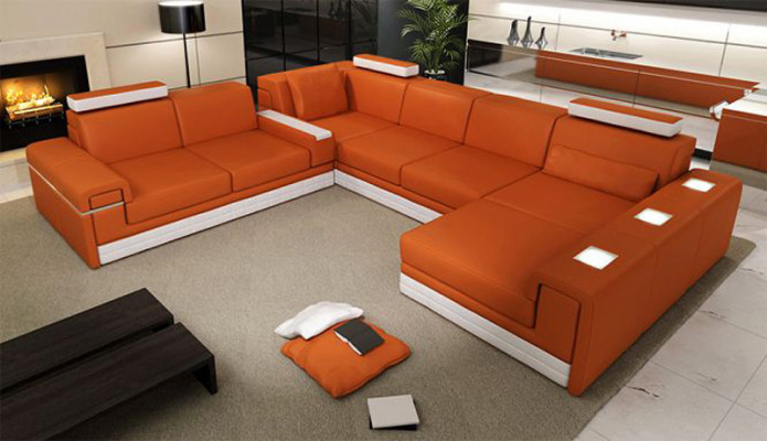 Ledersofa Couch Sofagarnitur Ecksofa Eck Garnitur Design Modern Sofa