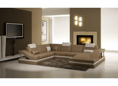 Ecksofa Ledersofa Polster Sofa Wohnlandschaft Couch Eckgarnitur U Form