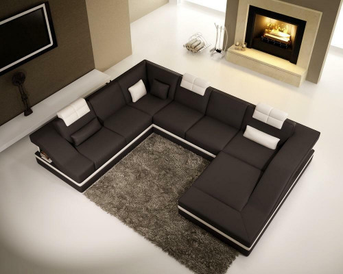 Ecksofa Ledersofa Polster Sofa Wohnlandschaft Couch Eckgarnitur U Form