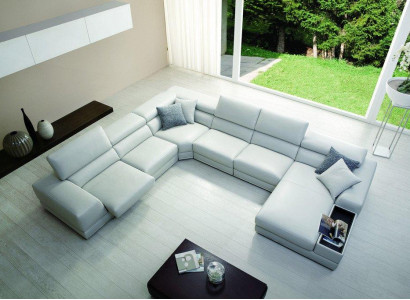 Relax Wohnlandschaft U Form Ecksofa Couch Sofa Ledersofa Garnitur