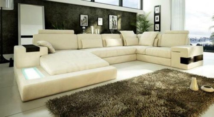 Marken Sofa Wohnlandschaft Ledersofa Couch Garnitur Wohnlandschaften