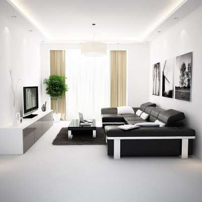Ecksofa Sofa Couch Polster Wohnlandschaft Leder Ecke Garnitur U Form