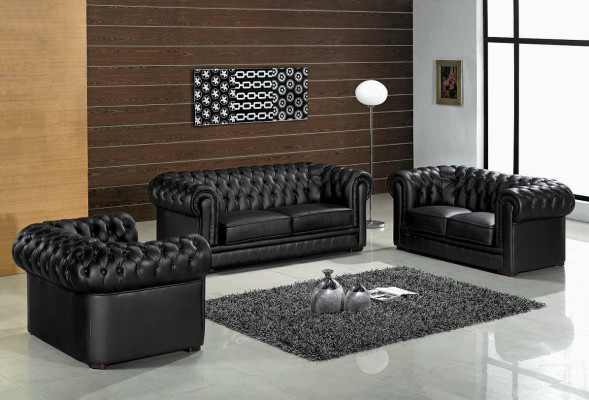 Sofagarnitur Chesterfield Möbel Sofa Sitzer Set Sofa Polster Couch Leder
