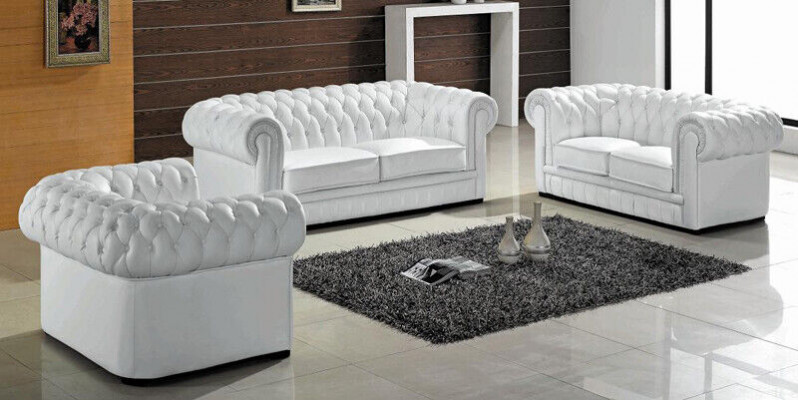 Sofagarnitur Chesterfield Möbel Sofa Sitzer Set Sofa Polster Couch Leder
