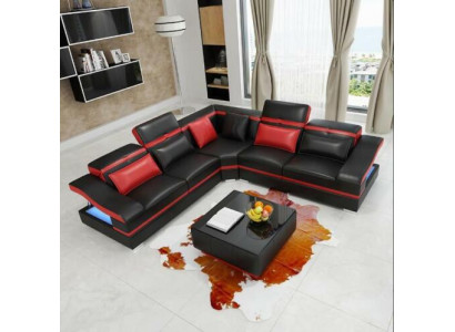 Ecksofa LForm Couchtisch Ecke Leder Garnitur Tisch Wohnlandschaft 2tlg