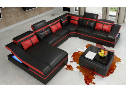 Set Luxury Modern Ecksofa U-Form Designer und Couchtisch Wohnzimmer