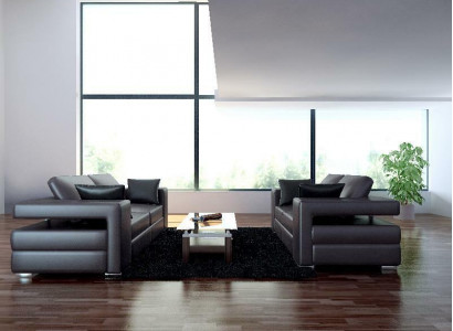 Modern Sofa Ledersofa Couch Wohnlandschaft 3+2+1 Sitz Garnitur Design