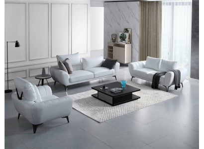 Ledersofa Couch Wohnlandschaft 3+2+1 Sitzer Sofa Garnitur Design Neu