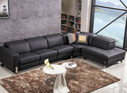 Luxus Sofa L-Form Ledersofa Couch Wohnlandschaft Garnitur Design Modern Sofa Ecksofa