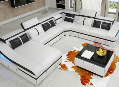 Luxus Ecke Ecksofa U-Form Wohnlandschaft Sofa Couch Polster Garnitur Modern Sofas Neu