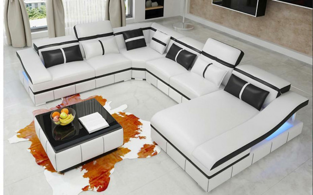 Luxus Ecke Ecksofa U-Form Wohnlandschaft Sofa Couch Polster Garnitur Modern Sofas Neu