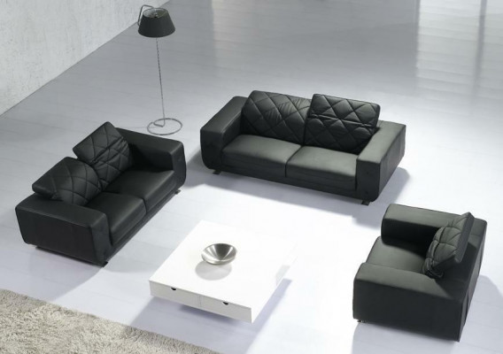 Ledersofa Sofagarnitur 3+2+1 Sitzer Set Garnitur Deko Polstersofa Couch