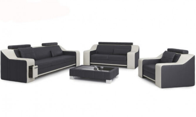 Ledersofa Couch Wohnlandschaft 3+2+1 Sitzer Garnitur Modern Sofa Garnituren neu