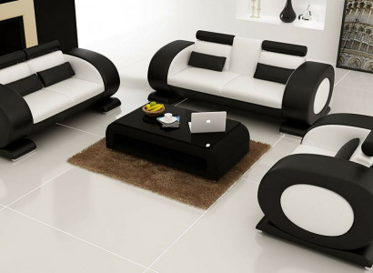 Sofagarnitur Ledersofa Sofa Couchen Set Sofa Polster Couch 3tlg Sessel Sitzer