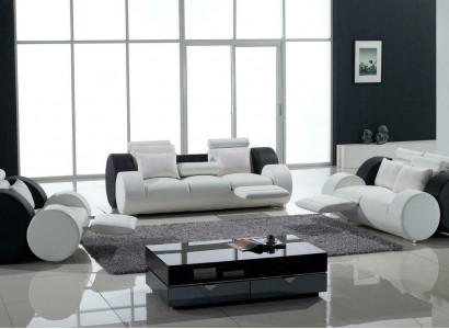 Sofagarnitur Ledersofa Sofa Couchen Sitzer Set Sofas Polster Couch 3tlg