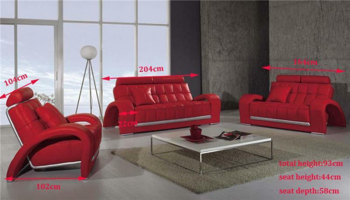 Ledersofa Couch Wohnlandschaft 3+1+1 Sitzer Garnitur Sofa Sofagarnitur