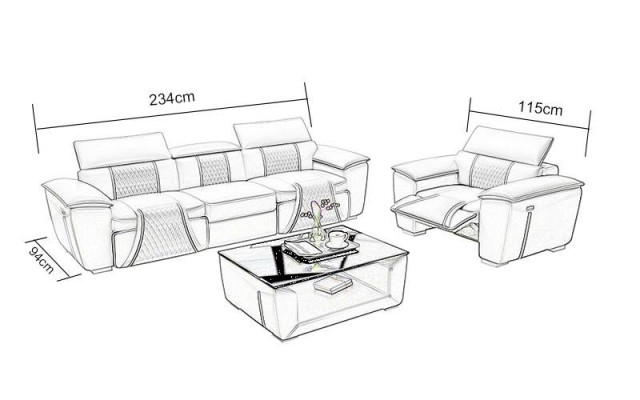 Sofagarnitur 311 Sitzer Set Multifunktion Sofas Polster Couchen Leder Relax Neu